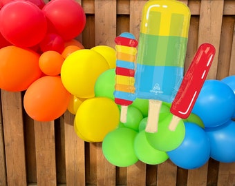 Ice Pop Balloon Garland | Summer Birthday Party Decorations | Pool Party Supplies | Rainbow Party Decor | Ice Cream Party