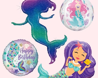 Mermaid Balloons | Mermaid Birthday Party Decorations | Under the Sea Party Supplies | ONEder the Sea | Mermaid Baby Shower | Ocean Party
