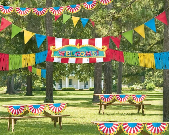 Paquete de decoración de carnaval al aire libre Jumbo / Decoraciones de  fiesta de cumpleaños de carnaval / Carnaval de patio trasero / Decoración  de fiesta de cumpleaños de circo -  España