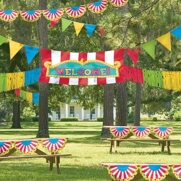 Lot de décorations géantes en plein air pour le carnaval | Décorations de fête d'anniversaire de carnaval | Carnaval d'arrière-cour | Décoration de fête d'anniversaire de cirque