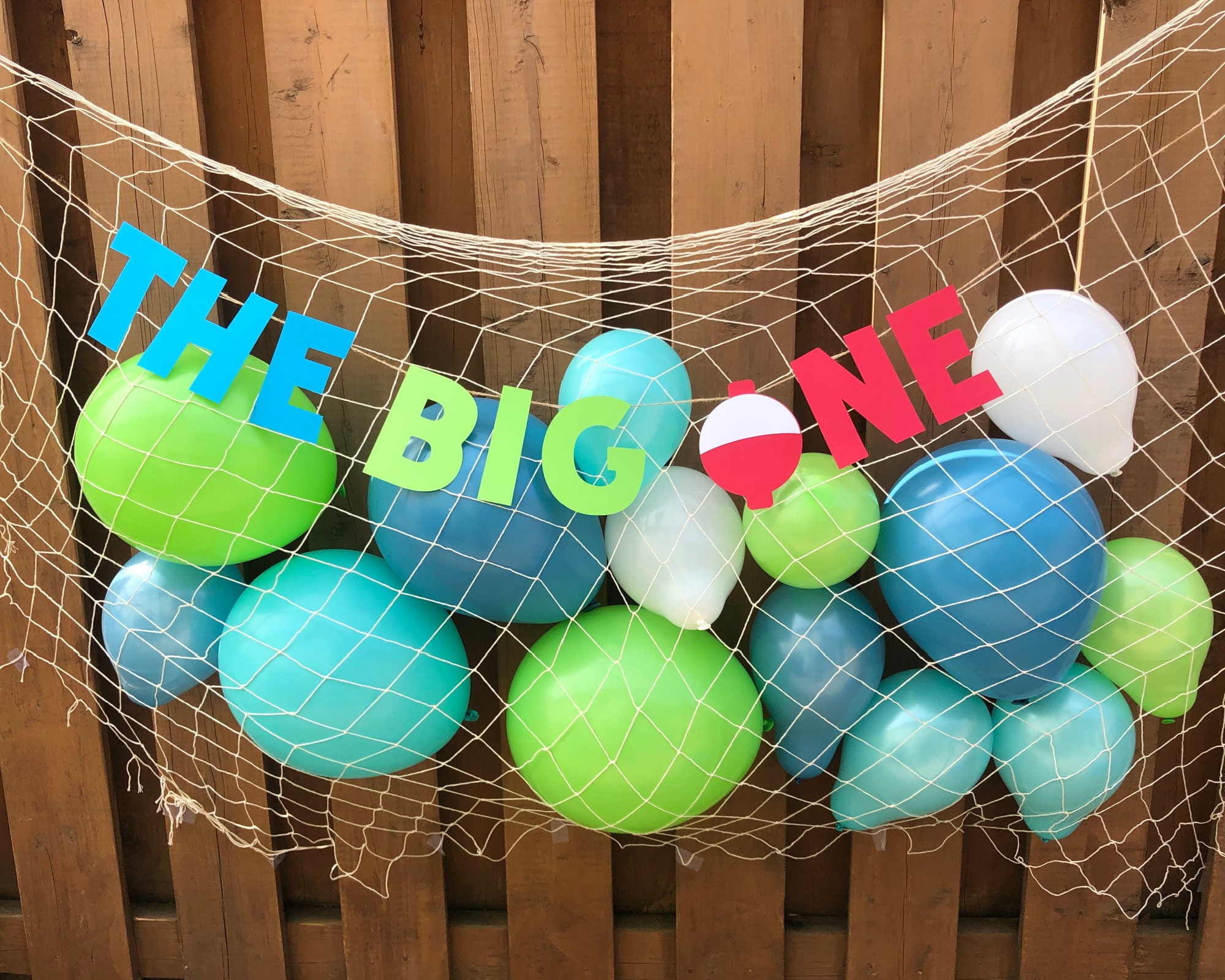 The Big One Balloon Party Backdrop O-fish-ally One Birthday Party