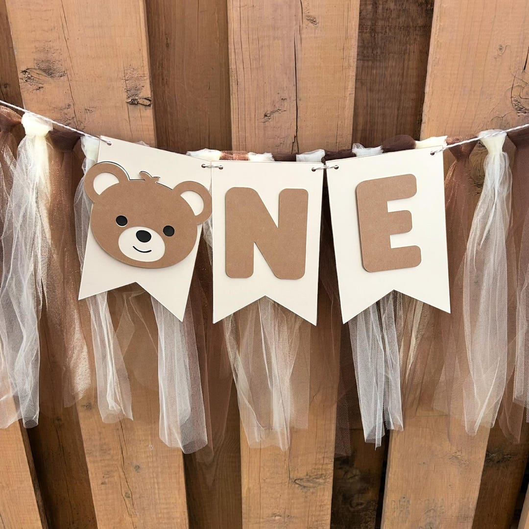 Teddy Bear Highchair Banner | Bear-y First Birthday Party Decorations ...
