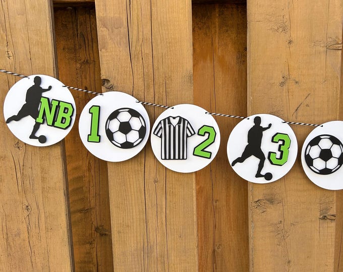 Soccer Monthly Milestone Photo Banner | Soccer Rookie Year Birthday Party Decorations | Sports First Birthday Party Decor
