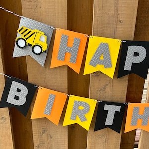 Construction Birthday Banner | Construction Birthday Party Decorations | Dump Truck Party Decor | Builder Party Supplies