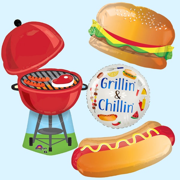 BBQ Balloons | Barbecue Birthday Party Decorations | Cook Out Party Decor | BaByQ Baby Shower | Grill Party Decorations | Father's Day BBQ