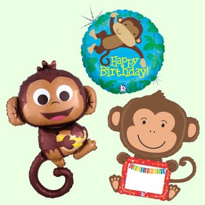 Monkey Balloons | Jungle Safari Birthday Party Decorations | Jungle Baby Shower Decor | Two Wild Birthday Party | Wild One Jungle Decor