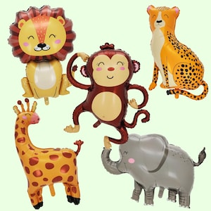 Jungle Animal Balloons | Safari Birthday Party Decorations | Wild One Party Supplies | Two Wild Party Decor