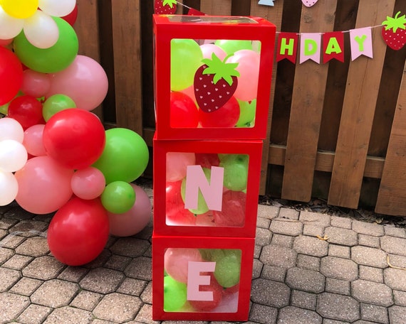 Strawberry Balloon Boxes Berry First Birthday Party Decorations Sweet One Party  Supplies Berry Party Decor 