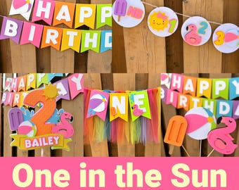 Pink Pool Party Bundle | One in the Sun First Birthday Party Decorations