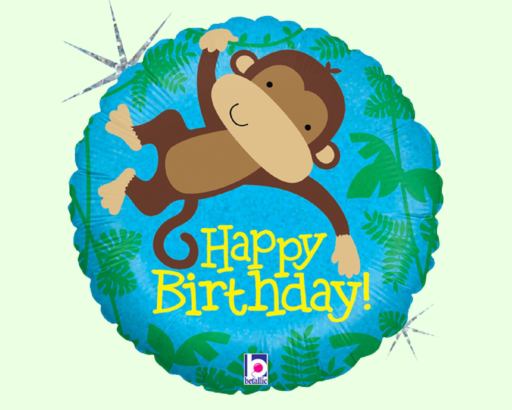 Lot de 2 grands ballons en aluminium en forme de singe de dessin animé en Mylar sur le thème de la jungle, de la forêt, du safari, décorations de fête d'anniversaire pour