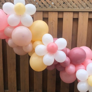 Daisy Balloon Garland | Groovy Birthday Party Decorations | Groovy One Party Supplies | Two Groovy | Five is a Vibe | Four Ever Groovy