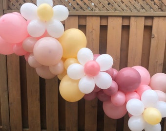 Daisy Balloon Garland | Groovy Birthday Party Decorations | Groovy One Party Supplies | Two Groovy | Five is a Vibe | Four Ever Groovy