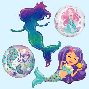 Mermaid Balloons | Mermaid Birthday Party Decorations | Under the Sea Party Supplies | ONEder the Sea | Mermaid Baby Shower | Ocean Party