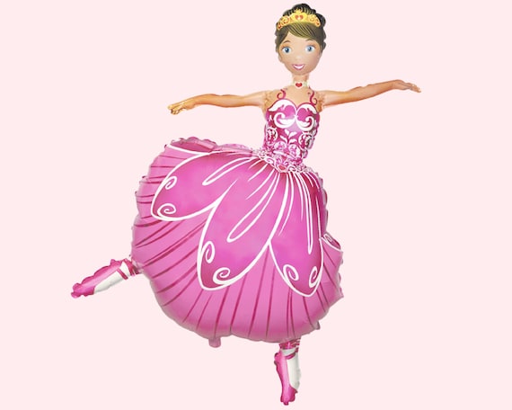 Bailarinas grandes de color rosa y morado bailarina bailarina de ballet  para niñas, globos de helio de aluminio para niñas, suministros de  decoración