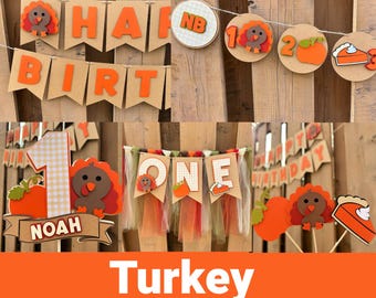 Little Turkey Party Bundle | Thanksgiving First Birthday Party Decorations