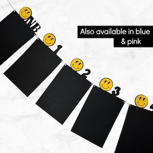 One Happy Dude Monthly Photo Banner | One Cool Dude Milestone Banner | Happy Face Birthday Party Decorations | First Birthday Decor