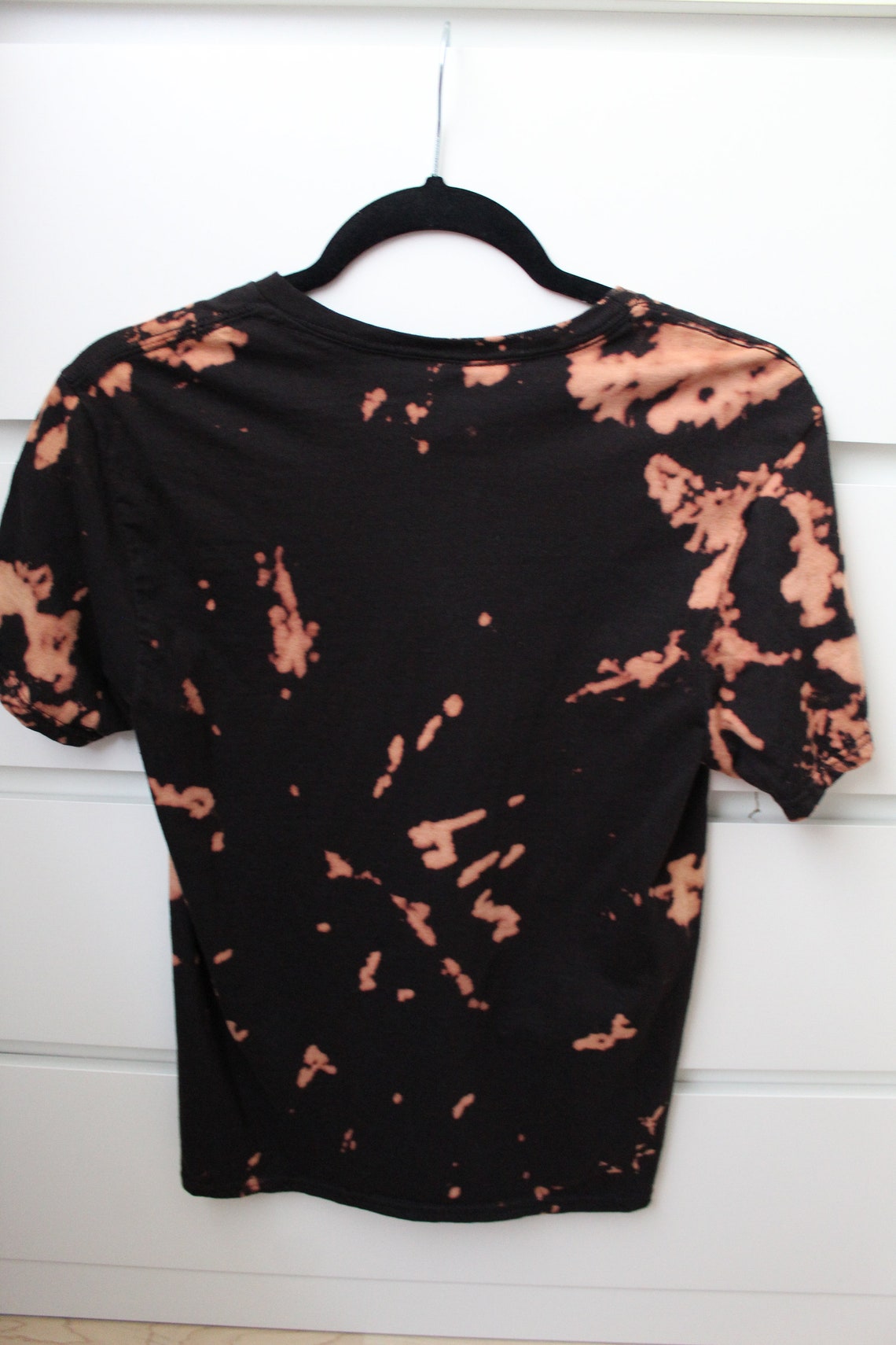 Reverse Bleach Tie Dye Black Short Sleeve T-Shirt Size S | Etsy