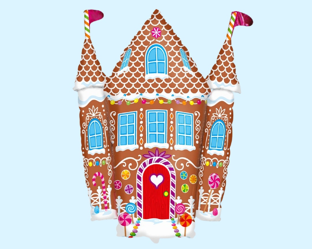 34 Inch Candy Castle Gingerbread House Balloon Gingerbread Cookie