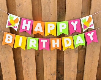 Custom Fruit Banner | TWOtti Fruitti Birthday Party Decorations | Fruit Party Supplies | Two Sweet Party Decor | Sweet One Birthday