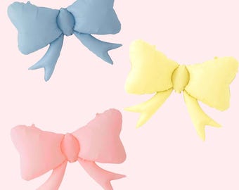 Bow Balloons | Coquette Birthday Party Decorations | Girly Party Supplies | Soft Baby Shower Decor
