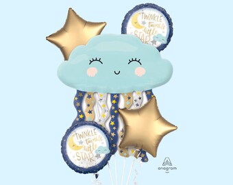 Twinkle Little Star Balloon Bouquet | Baby Shower Party Decoration | Star Shower | Baby Boy Shower