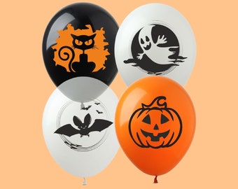 10 Piece 12 Inch Halloween Printed Latex Balloons | Halloween Birthday Party Decorations | The Spooky One | Two Spooky | Halloween Party