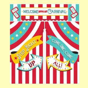 Carnival Backdrop | Carnival Birthday Party Decorations | Circus Party Supplies | Backyard Carnival Party Decor | Carnival Birthday