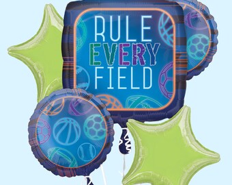 Sports Balloon Bouquet | All Sports Birthday Party Decorations | Rookie Year Party Supplies | Sports Party Decor