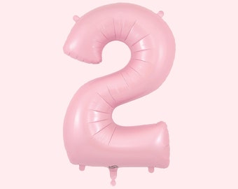 Jumbo 34 Inch Matte Pink Number Balloon | Pastel Party Decorations | Nutcracker Birthday Party | Tea Party | Girls Party Decor