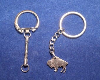 Buffalo Nickel Keychain, US Buffalo Nickel, Cut Coin Jewelry, Artisan Jewelry, Men's Keychain, NFL Keychain, Buffalo Bills Keychain