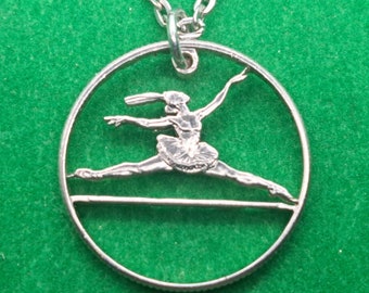 Ballerina Pendant, Cut Coin Jewelry, USA Maria Tallchief Quarter, Ballerina Necklace, Dance Charm, Ballet Charm, Handcrafted Jewelry