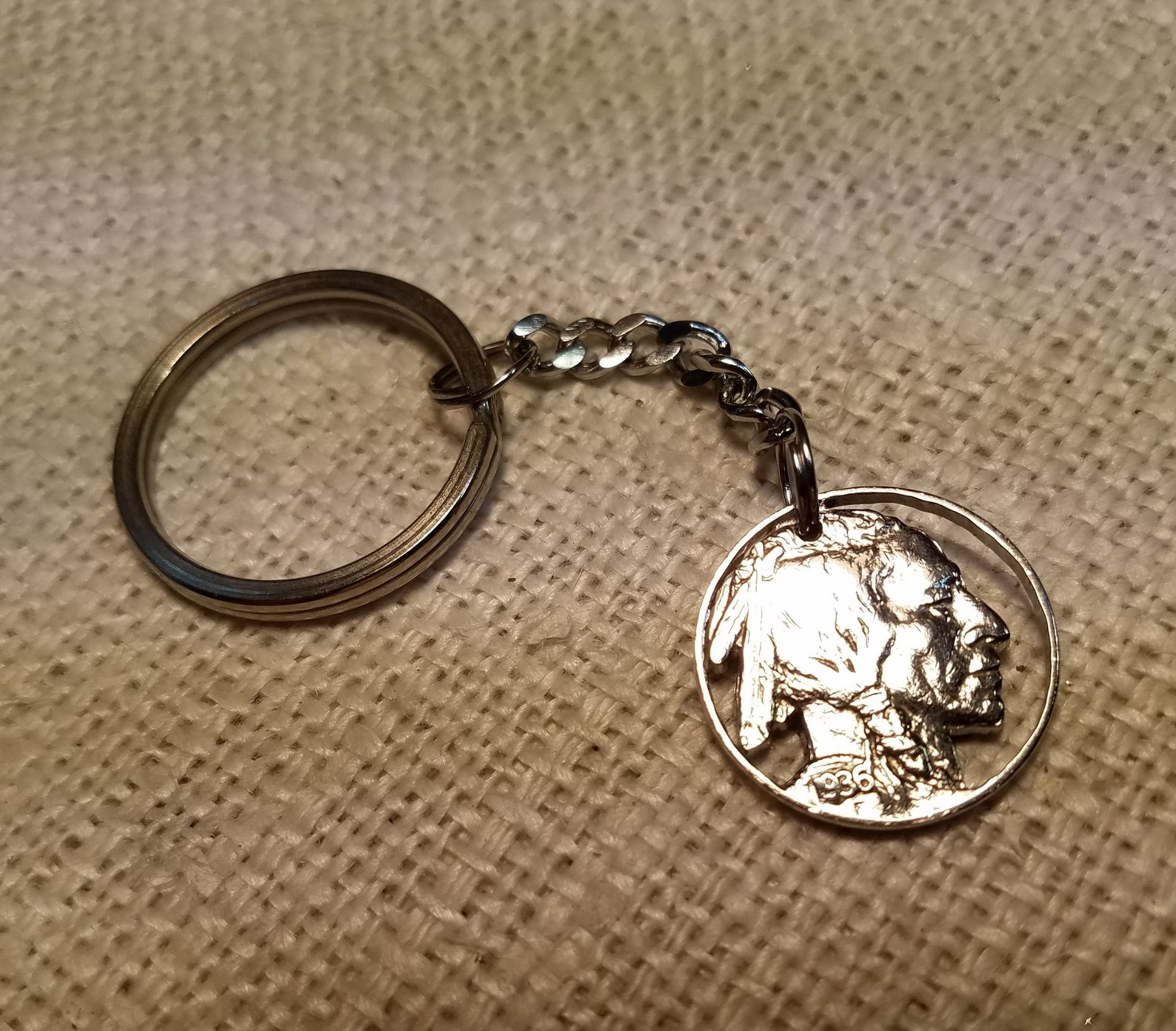 Cut Coin Jewelry Indian Head Key Chain USA 5 Cent Coin Hand Etsy