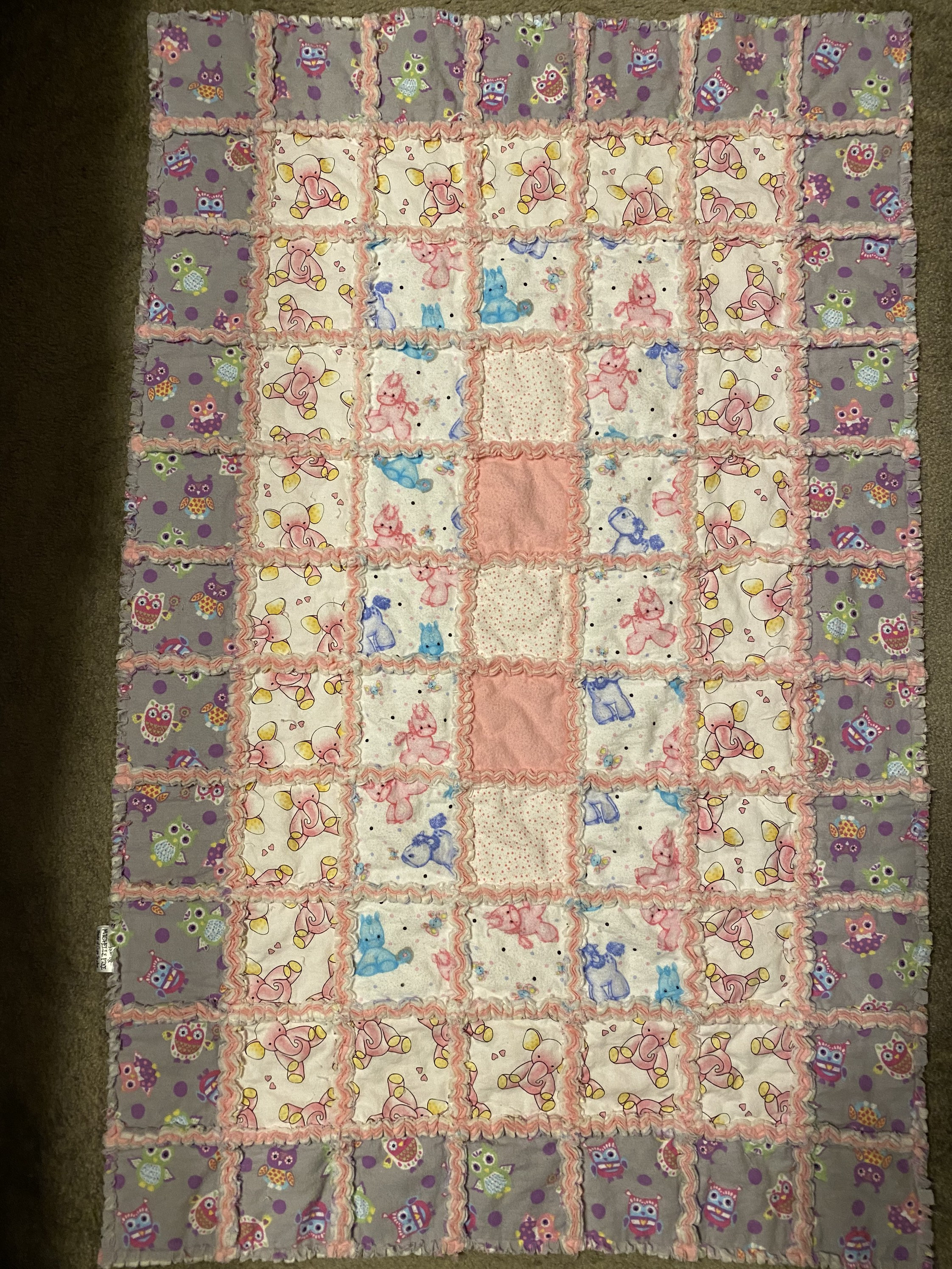 Baby Girl Rag Quilt Baby Rag Quilt Rag Crib Quilt Baby Girl Etsy Canada