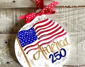 America 250 Keepsake Christmas Ornament