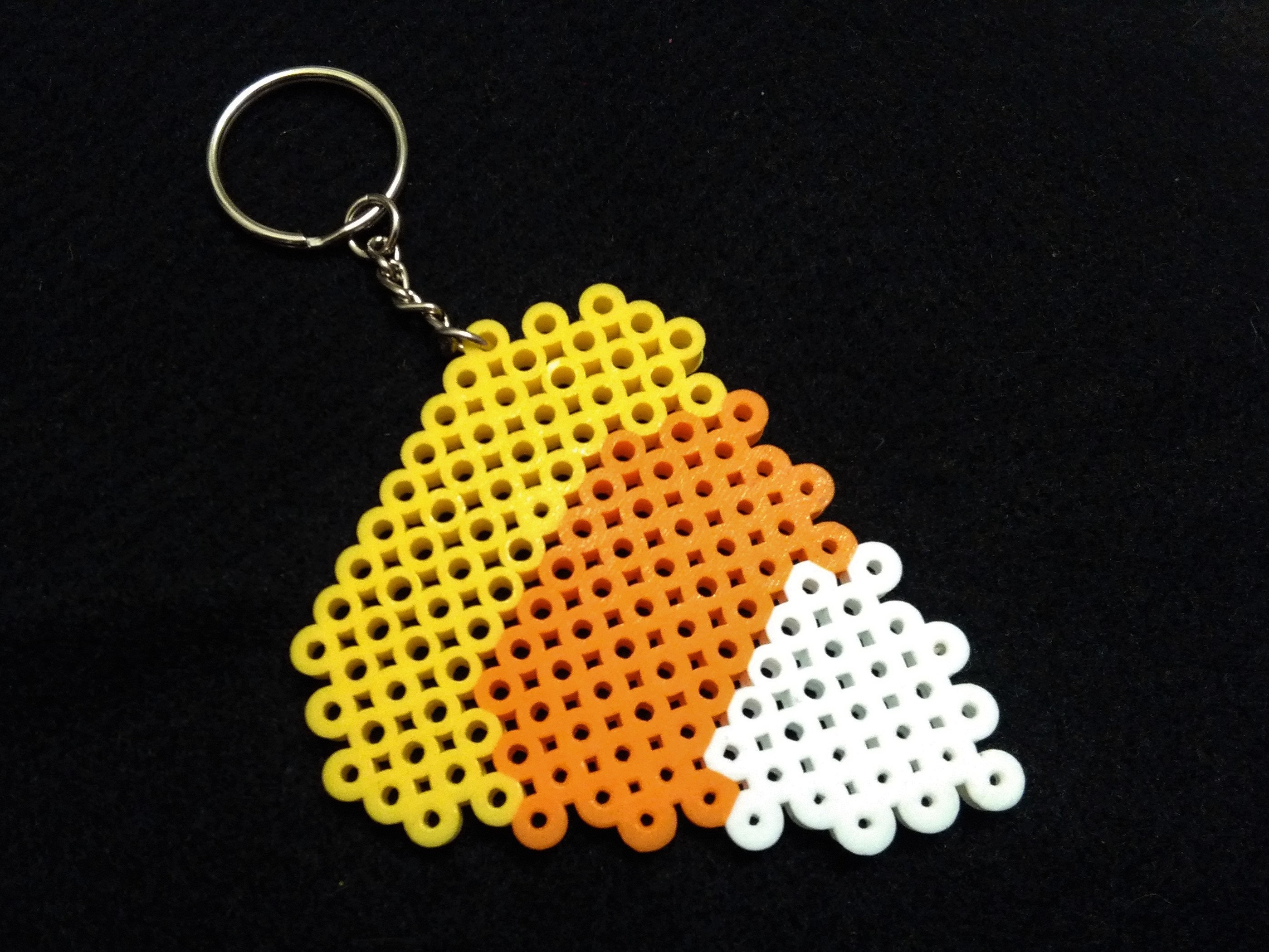 Candy Corn Perler Bead Keychain Etsy