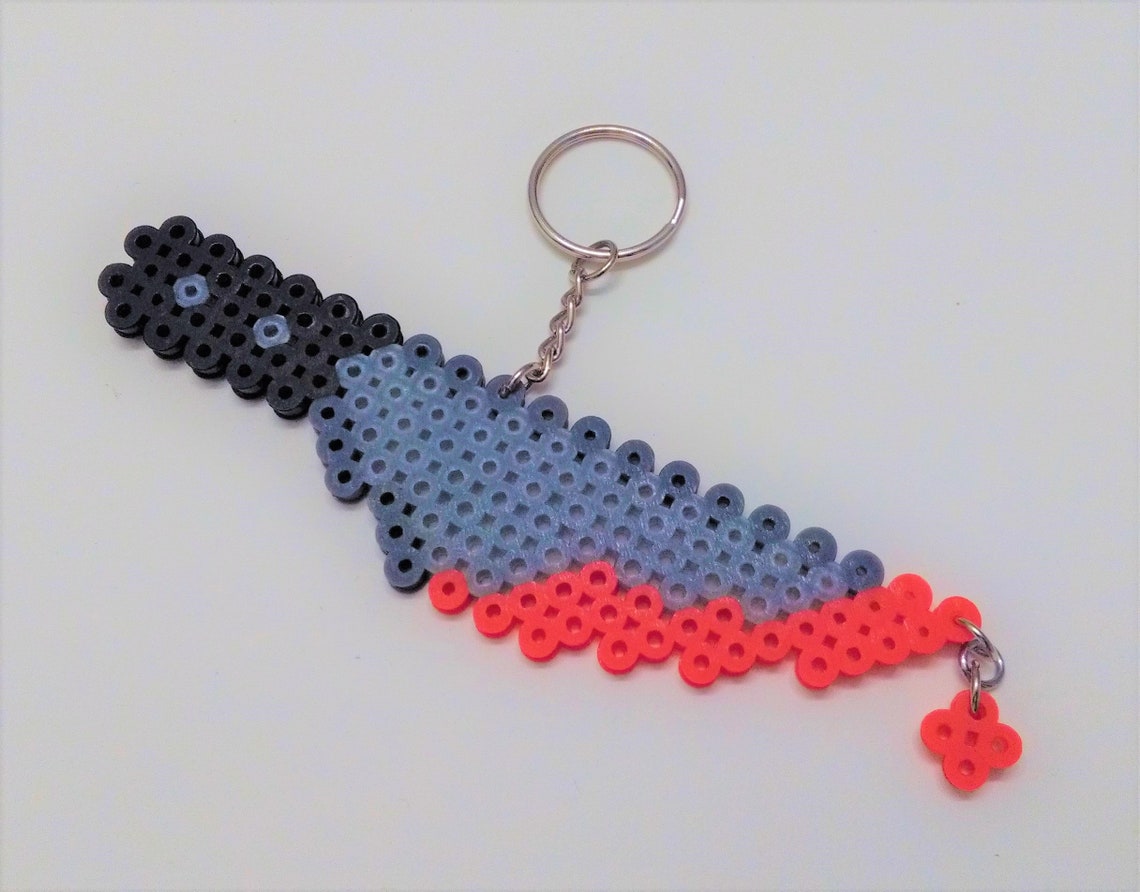 Bloody Knife Perler Bead Keychain Etsy