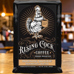 Funny Coffee Gift – Morning Quickie Breakfast Blend, Fresh Roasted Organic Coffee, 12oz