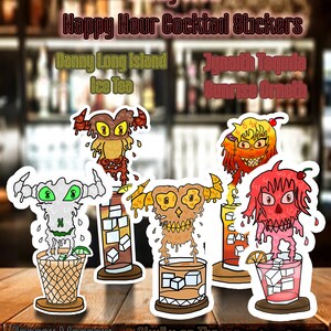 Skully Crew: Happy Hour-cocktailstickersets
