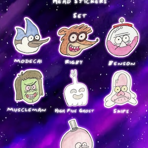 Regular Show Head Sticker Set