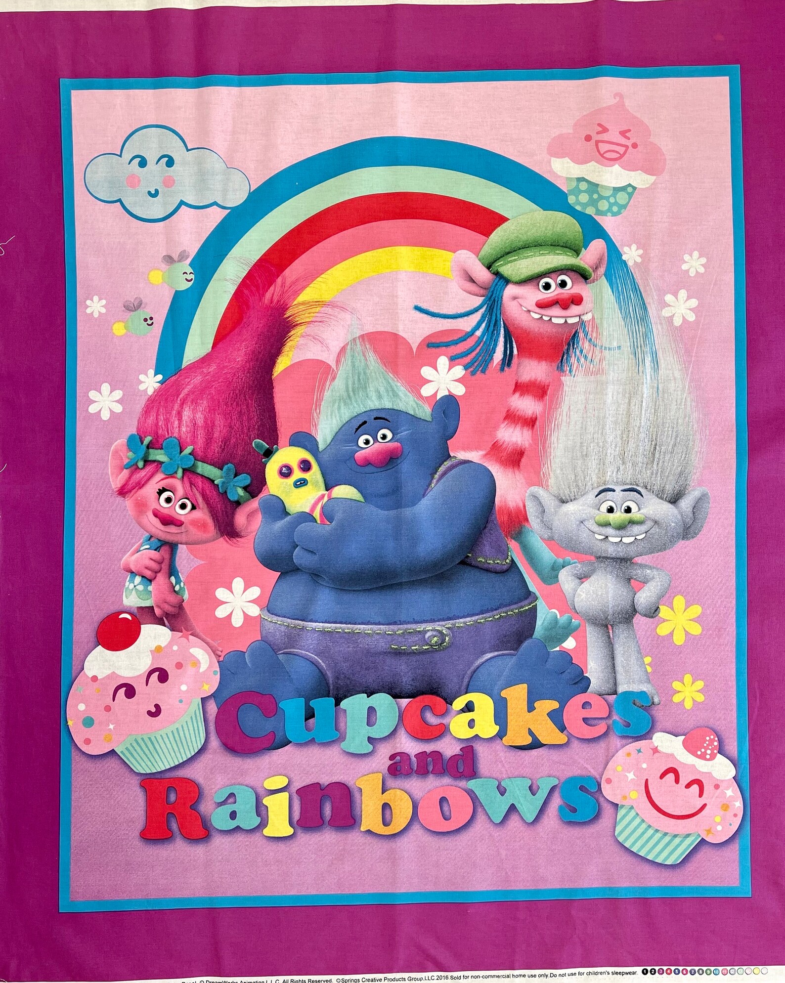 Trolls Cupcake Rainbow Panel by Springscreative Etsy