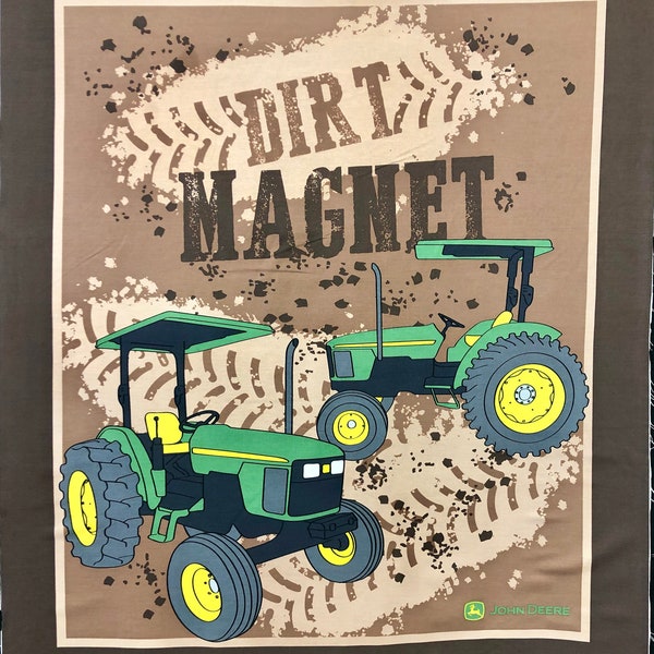 John Deere Tractor Quilt Panel Etsy