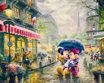 Mickey and Minnie in Paris by David Textiles