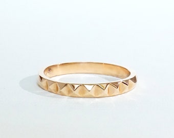 Studded Eternity Solid 14k Gold Band