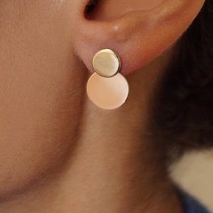 2-in-1 Solid Gold Minimalist Earrings