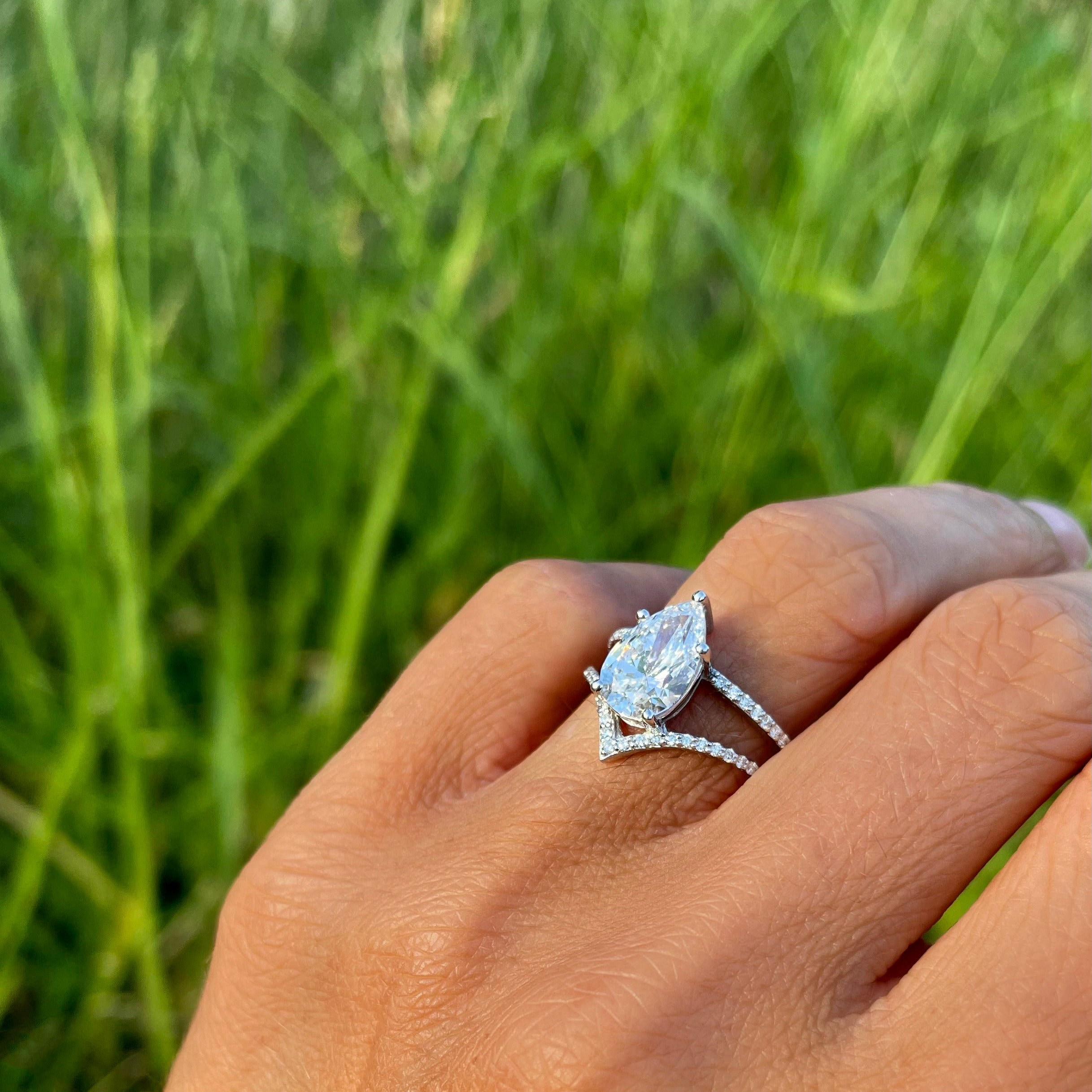 Double pear diamond ring sale