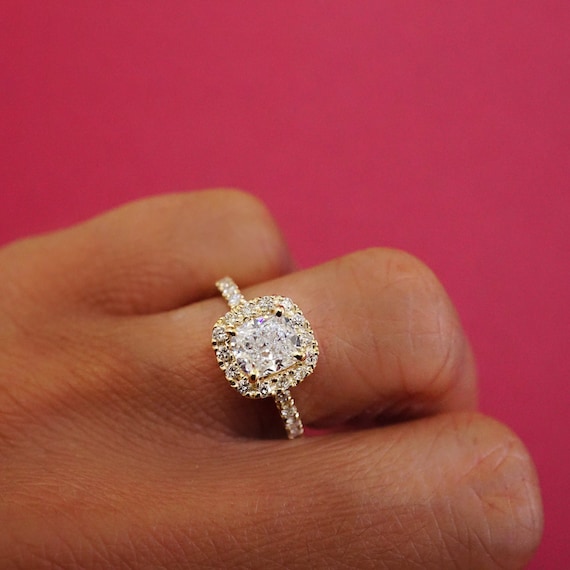 1.4 carat cushion cheap cut diamond ring