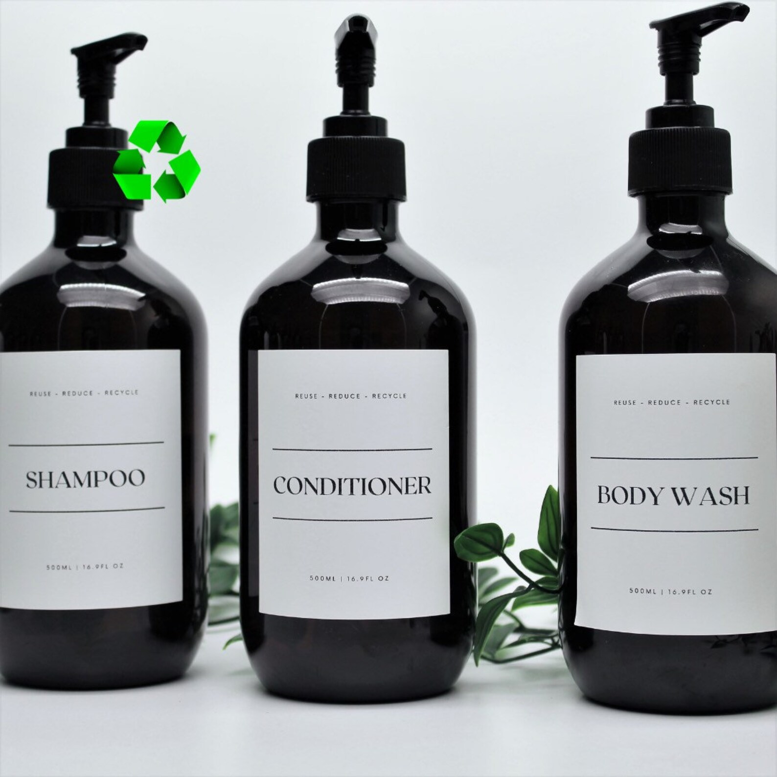 Reusable Shower Bottles Recycled Amber Bottles Waterproof Etsy