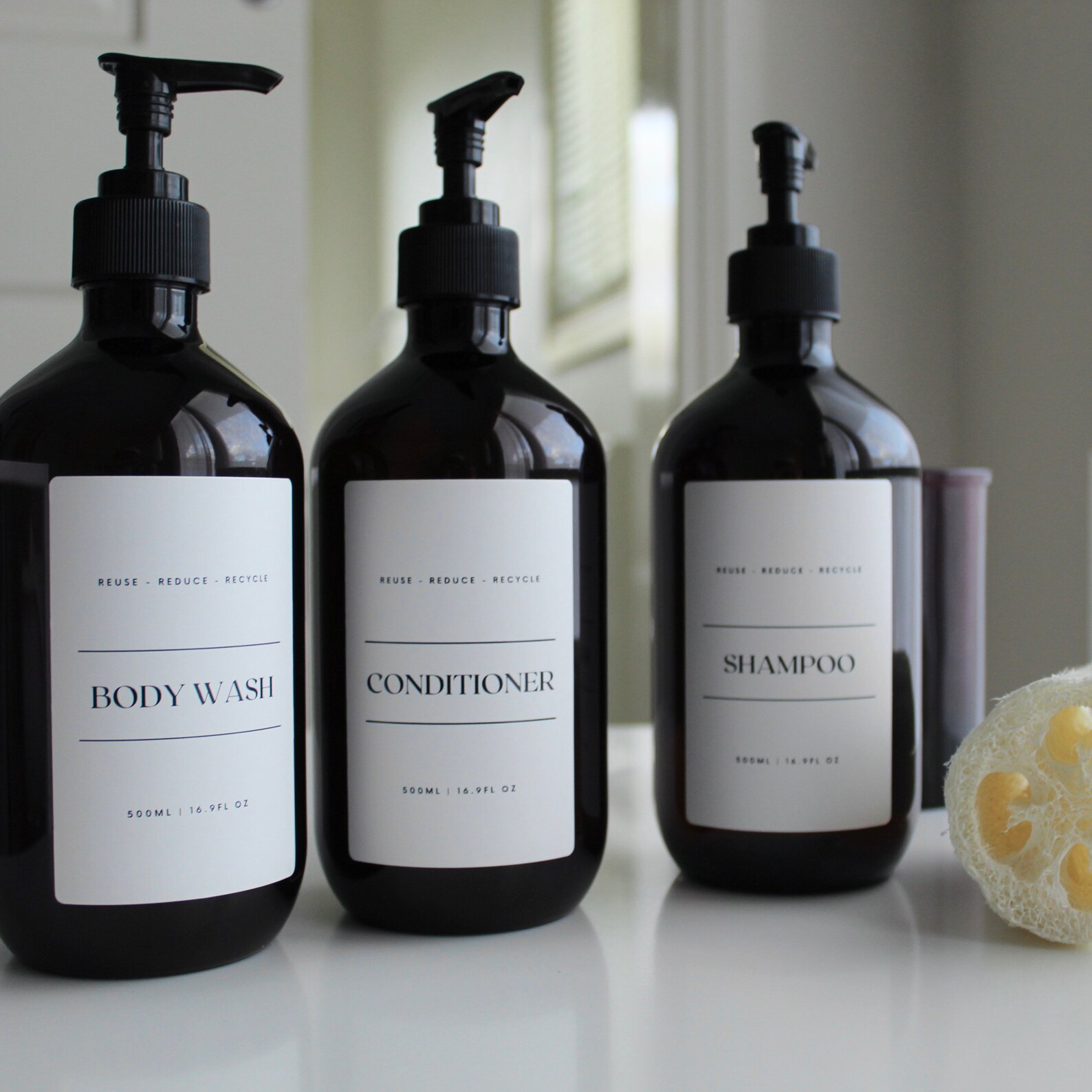 Reusable Shower Bottles Recycled Amber Bottles Waterproof Etsy