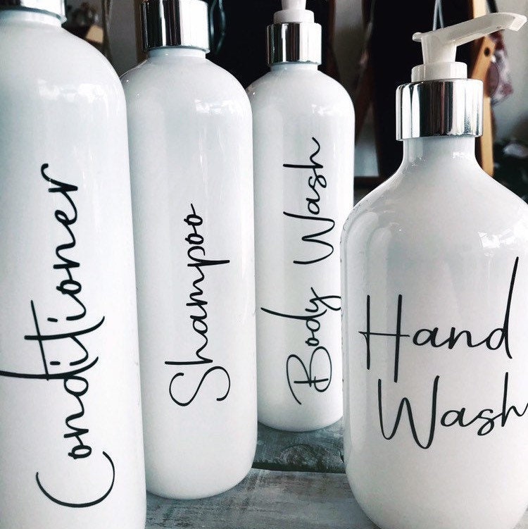 Bathroom Bottle Set Tall White Etsy