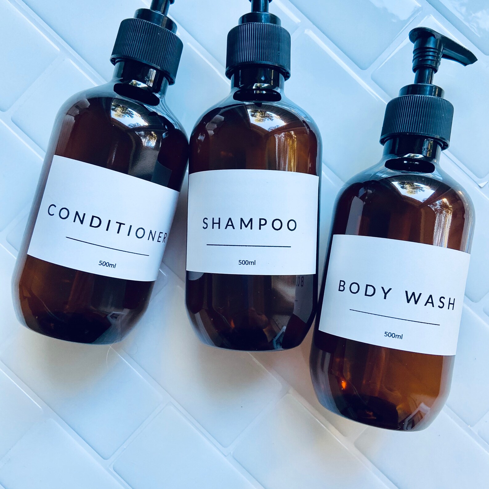 Amber Bathroom Bottles Reusable Shower Bottles Waterproof Etsy Australia